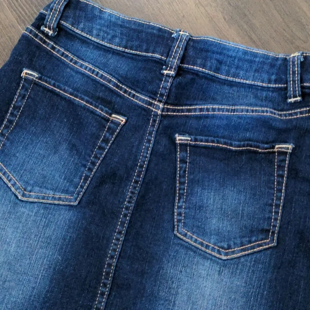 NoBo No Boundaries Denim‎ Skirt with Red Stripes size 5